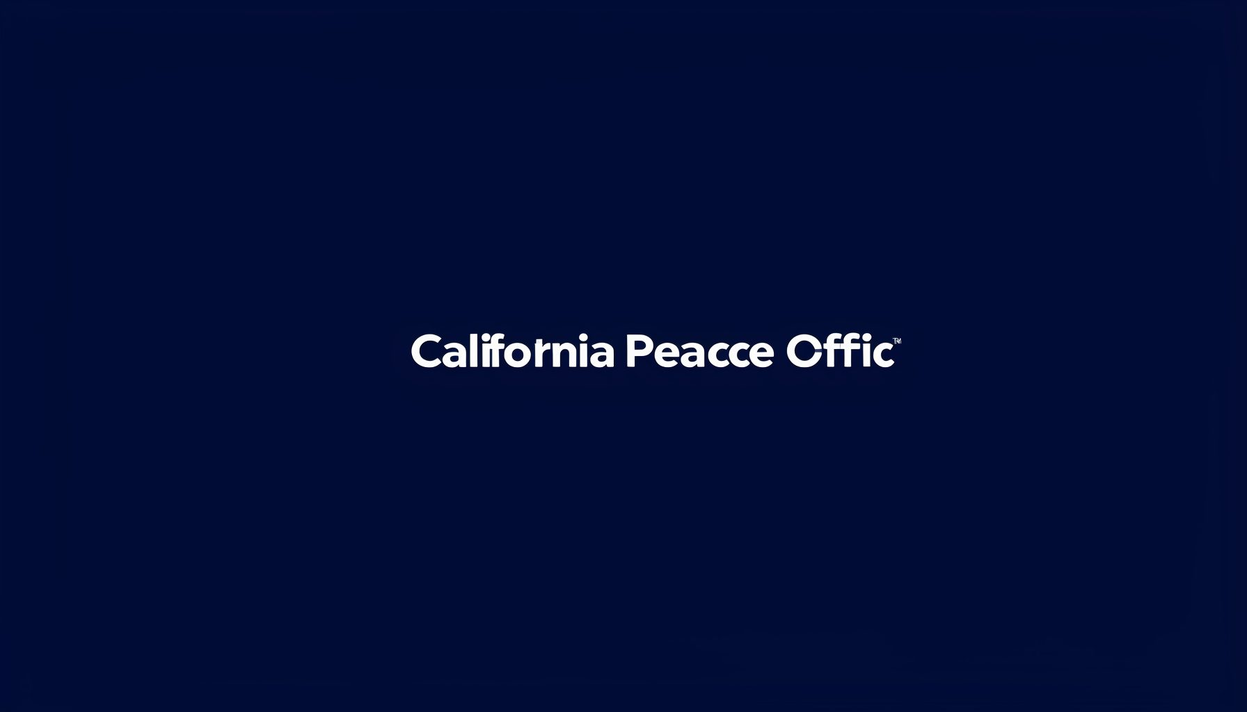 California Peace Officer wordmark in clean white sans-serif type on a deep navy field